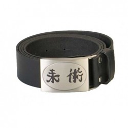 Leather belt with engraved...